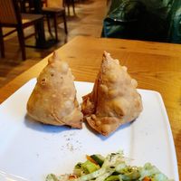 Vegetable samosas (vegan) at Gate of India in Krakow