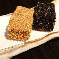 Sesame deep-fried gluten at Hanafubuki in Ito
