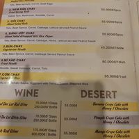 Vegetarian menu at Madam Thu in Hue