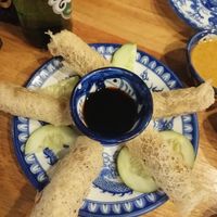 Fried spring rolls. AMAZING. at Madam Thu in Hue