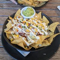Nachos with a side of zucchini chips at The Club Hotel in Bundaberg