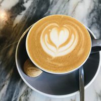 Cappuccino with oat milk   at Dede's in Lisbon