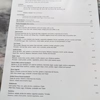 Menu at Dede's in Lisbon