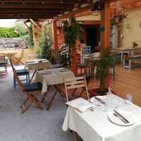 Terrace at Dorothy's Veggie Bistro in La Cueva