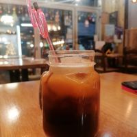 Thai ice tea with coconut milk at Paccata Thai Kitchen in North London