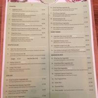 Their vegan menu at Paccata Thai Kitchen in North London