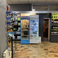 Fridge and freezer at Le Raccard Épicerie in Argentiere