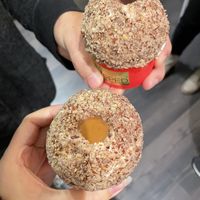 Chocolate and coffee sauce with pecan topping  at Whipped Urban Dessert Lab in New York City