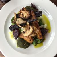 Spinach & Tarragon Fritters - absolutely delicious !  at Crown & Anchor in Chichester