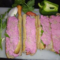 Vegan Subway sandwiches at Raj's KofiBar in Auroville