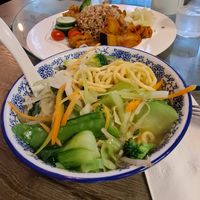 At least there were plenty of veggies! at Jisu Vegetarian in New York City