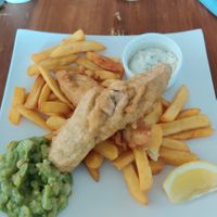 Banana blossom and chips at The Mermaid Inn in Isles Of Scilly