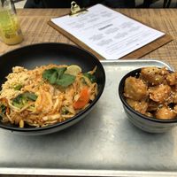 Veg pad Thai and chicken bites at CookDaily in South West London