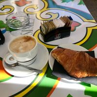 Vegan croissant and soya cappuccino  at Sisily in Noto