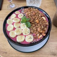 Smoothie bowl (uses soy milk)  at CV Cafe in Kampot