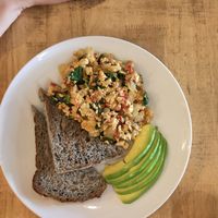 Scramble tofu at CV Cafe in Kampot