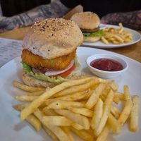 Tofu Burger at CV Cafe in Kampot