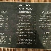 Menu at CV Cafe in Kampot