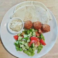 Breakfast with falafel at CV Cafe in Kampot