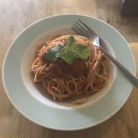 Tomato pasta  at CV Cafe in Kampot