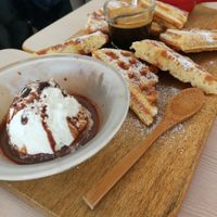 gluten-free waffles with icecream at Rì Shài Guǒ 曰曬果 - Sun Aroma in Hualien