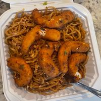 shrimp noodles  at Loving Hut - North Park in San Diego