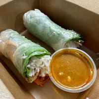 Spring Rolls with peanut butter sauce   at Loving Hut - North Park in San Diego