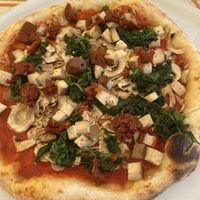 Spinach and tofu pizza without cheese   at Maslina in Rijeka