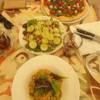 Veganes Risotto, veganer Salat & vegane Pizza mit Tofu at Maslina in Rijeka