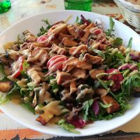 Smoked tempeh salad. Yum! at Maslina in Rijeka