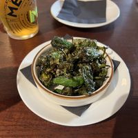 Blistered padron peppers  at The Akeman Inn in Aylesbury