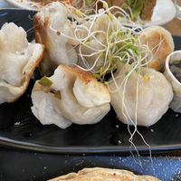 Vegan dumplings  at Peacefood Cafe - Uptown in New York City