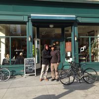 after the meal  at Peacefood Cafe - Uptown in New York City