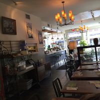 great table in the back at Peacefood Cafe - Uptown in New York City