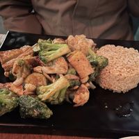 sautéed mushroom bowl- good but expensive for vegetables and rice  at Peacefood Cafe - Uptown in New York City