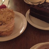 strawberry shortcake and chocolate cake at Peacefood Cafe - Uptown in New York City