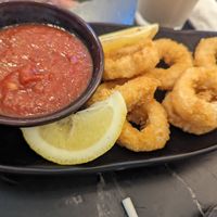 Fried calamari with marinara sauce - nice at Peacefood Cafe - Uptown in New York City