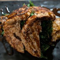 Fava bean + plant-based cutlet  at Peacefood Cafe - Uptown in New York City