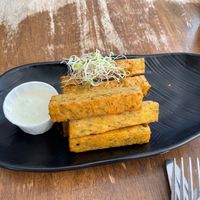 Chickpea Fritters at Peacefood Cafe - Uptown in New York City