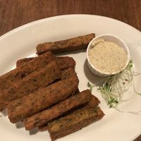Chickpea fries, aioli at Peacefood Cafe - Uptown in New York City