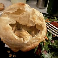 Flaky pasty on the Chickun Pop Pie  at Peacefood Cafe - Uptown in New York City