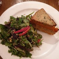Pumpkin quiche with fluffy quinoa salad at Peacefood Cafe - Uptown in New York City