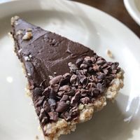 Raw chocolate cake at Peacefood Cafe - Uptown in New York City