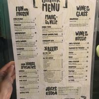 Drinks and dessert menu (no vegan desserts, unfortunately)  at Bananas in Vieques