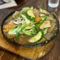 Vegetable and mixed vegan meat sizzling plate   at Vina Vegan in Newtown