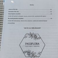 Current menu- 12/27/19 at Passiflora in Rincon