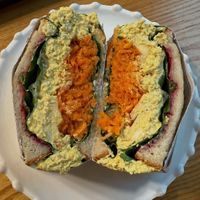 The best sandwich I’ve ever had—vegan or not. Freshly baked bread, organic ingredients, and so much flavour in every bite. You can truly taste the love and care.  at Apbbang - Future Bakery 앞으로의 빵집 in Seoul