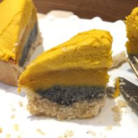 Top to bottom : pumpkin coconut, pumpkin purée, injeolmi and coco crust. 0 sugar, 0 guilt, 100% pleasure :d at Apbbang - Future Bakery 앞으로의 빵집 in Seoul