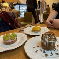 Carrot cake was great, pumpkin think in the back not so much (we dont like sweet black beans), and the highlight was the yogurty cake with grapes at Apbbang - Future Bakery 앞으로의 빵집 in Seoul
