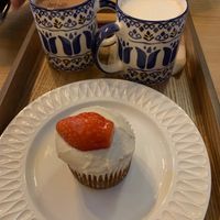 Tea, latte and carrot cake at Apbbang - Future Bakery 앞으로의 빵집 in Seoul